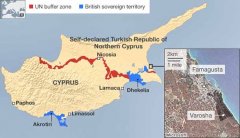 Вороша на карте Кипра